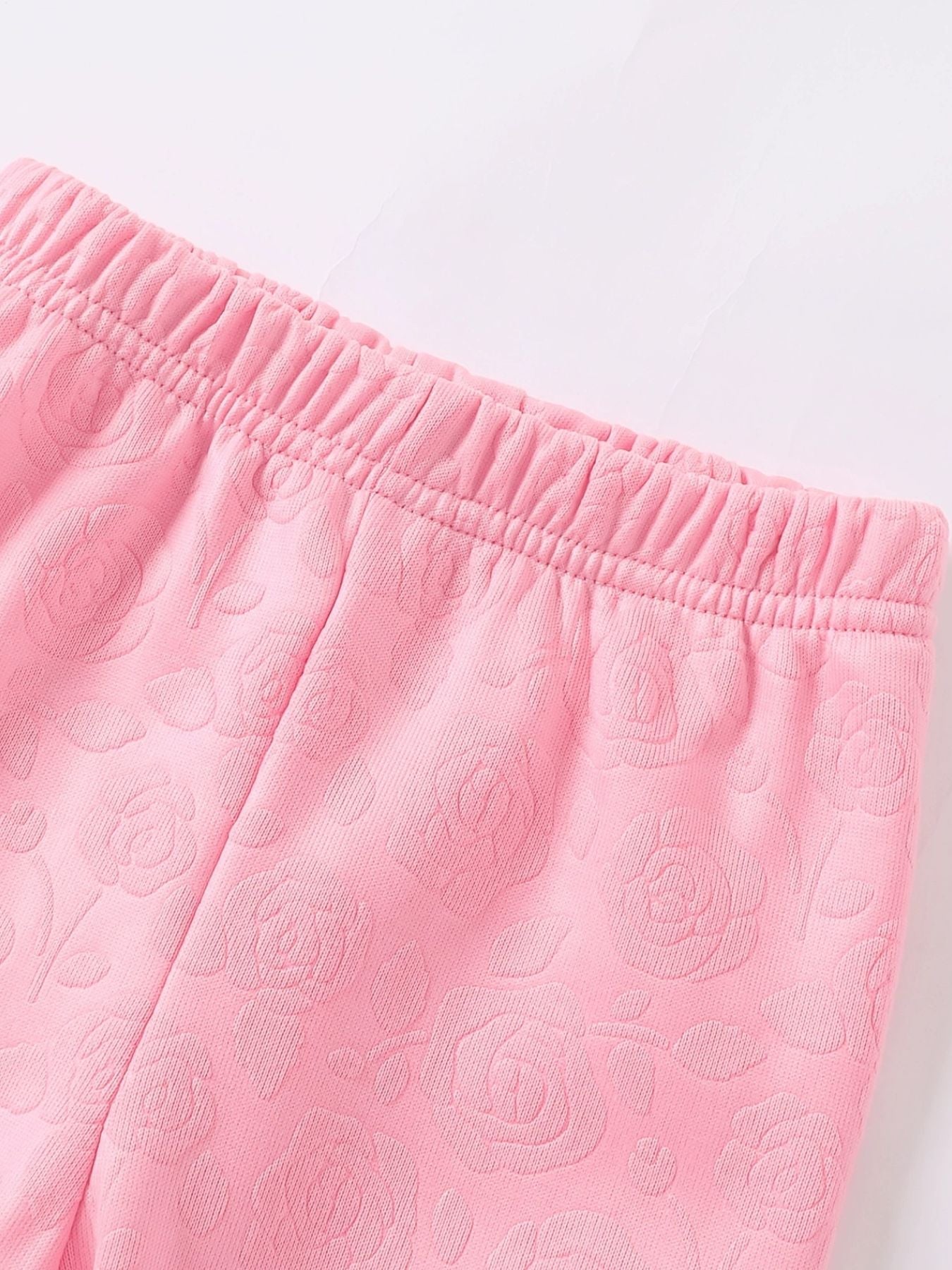 Children's Embossed Floral Hoodie & Pants Set