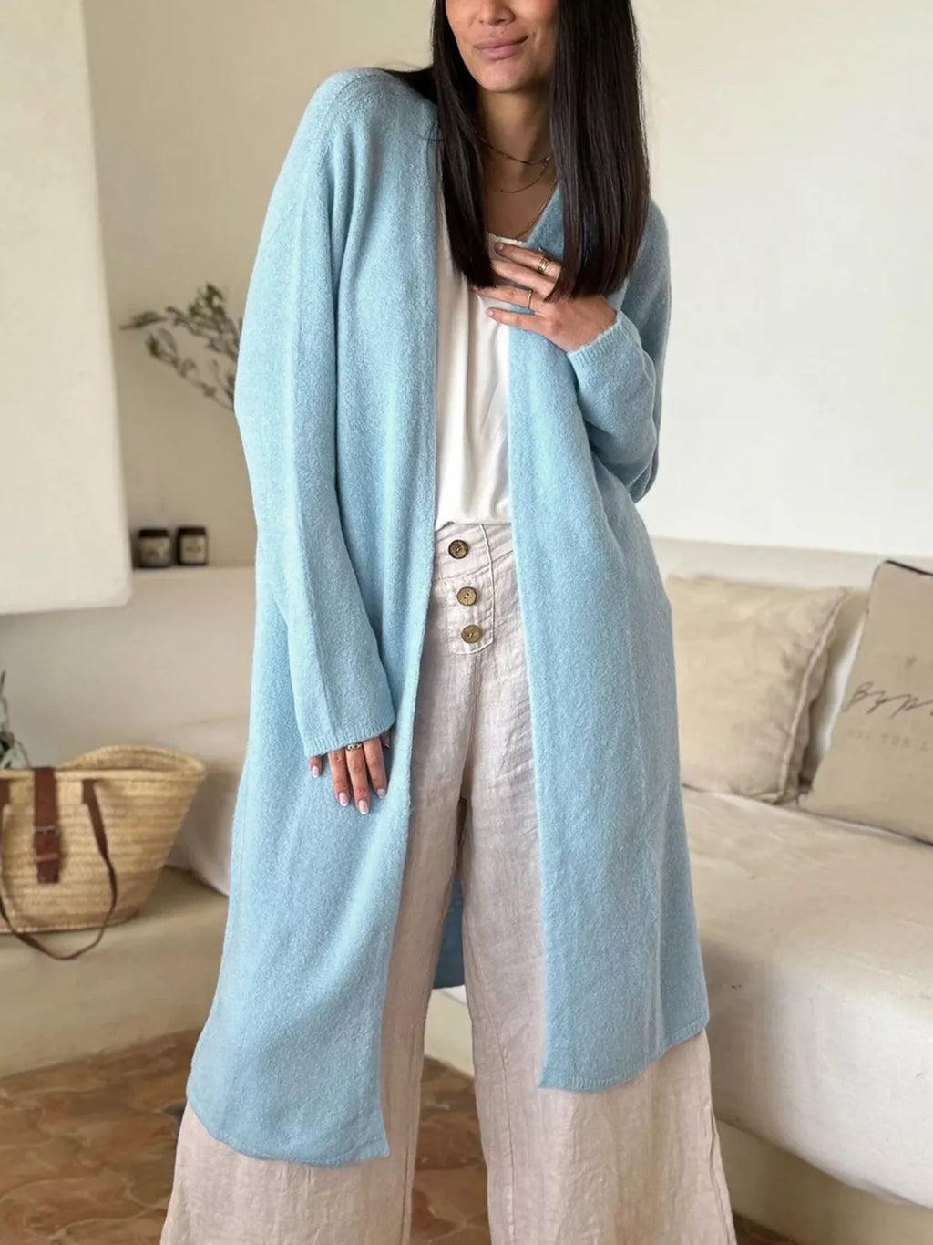 Soft Open-Front Longline Cardigan