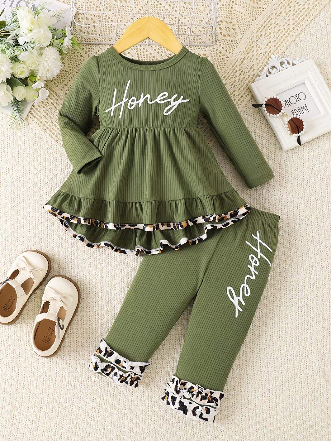 Children's Honey Ruffle Hem Top and Pants Set