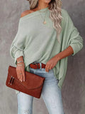 Boat Neck Waffle Knit Top