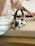 Polka Dot PU Leather Handbag
