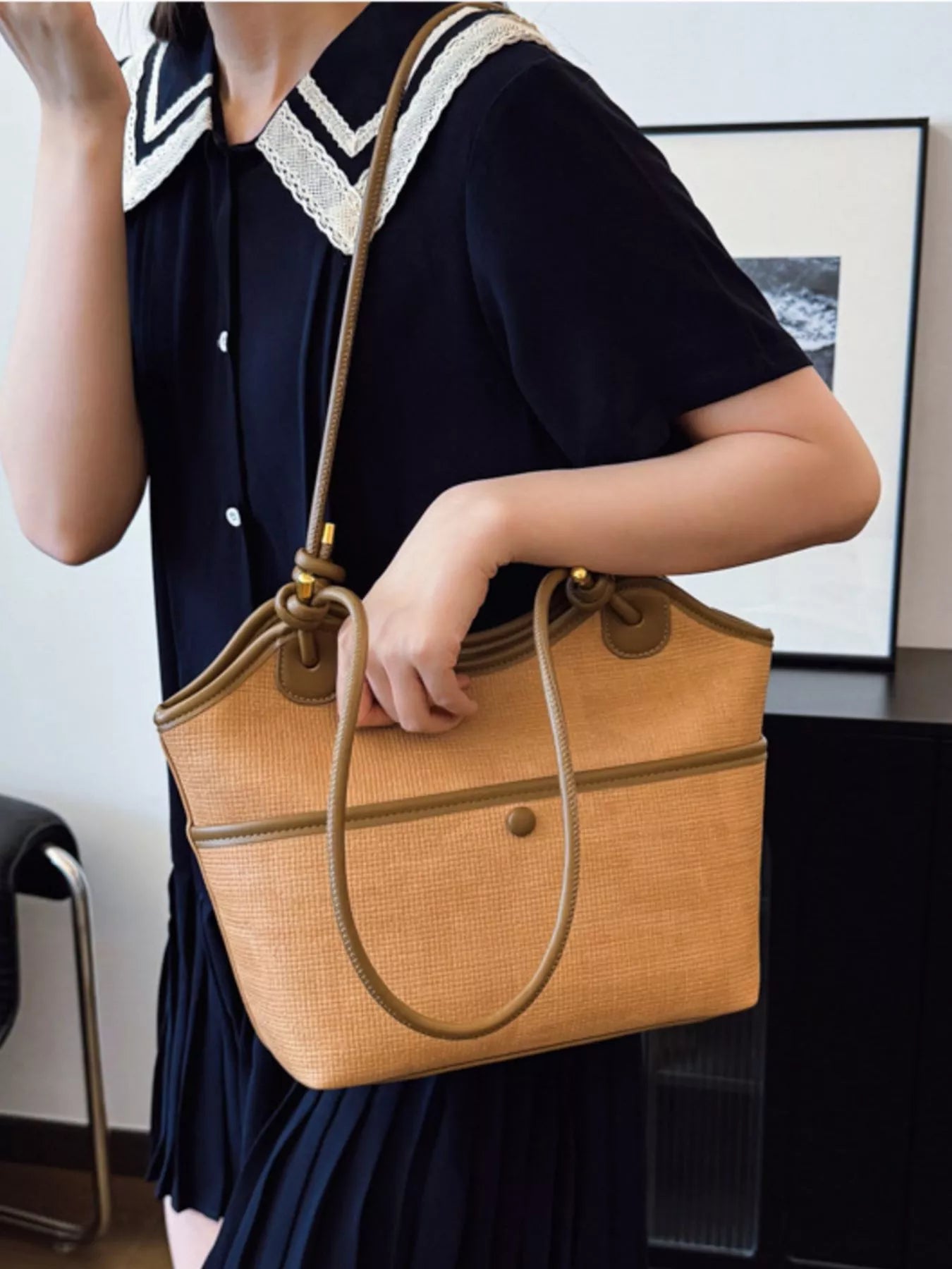 Knotted Strap Tote Bag