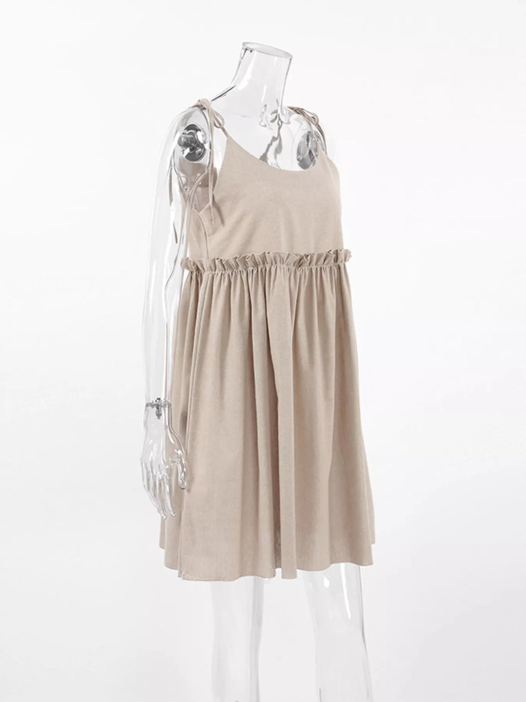 Frill Tie Shoulder Mini Dress