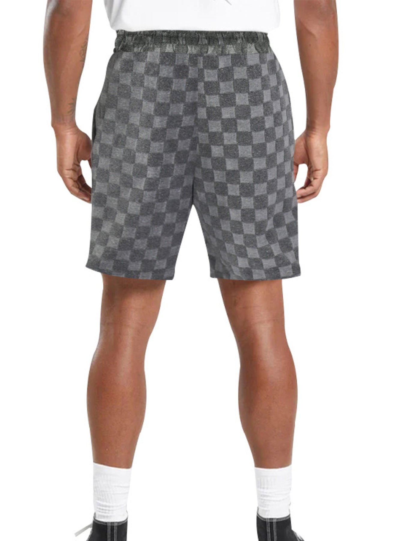 Men's Full Size Textured Checkered Casual Shorts Plus Size