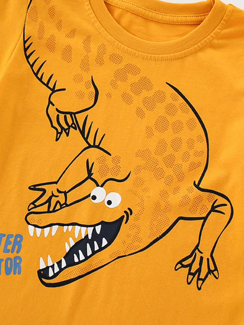 Children's Cartoon Alligator Print Short Sleeve T-Shirt