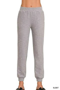 Cotton Slub Jogger Pants with Drawstring Waist