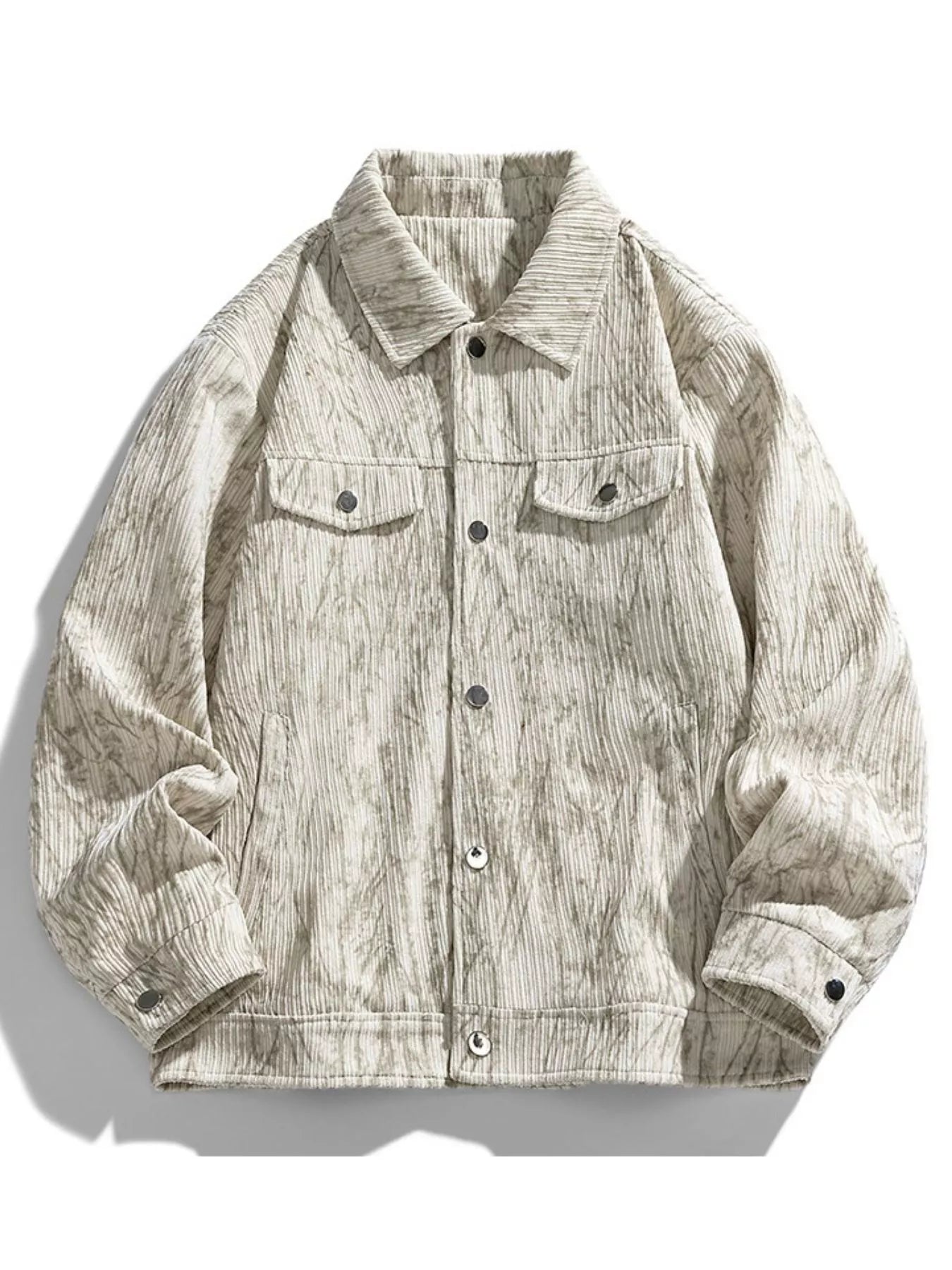 Men's Plus Size Corduroy Button-Down Casual Jacket