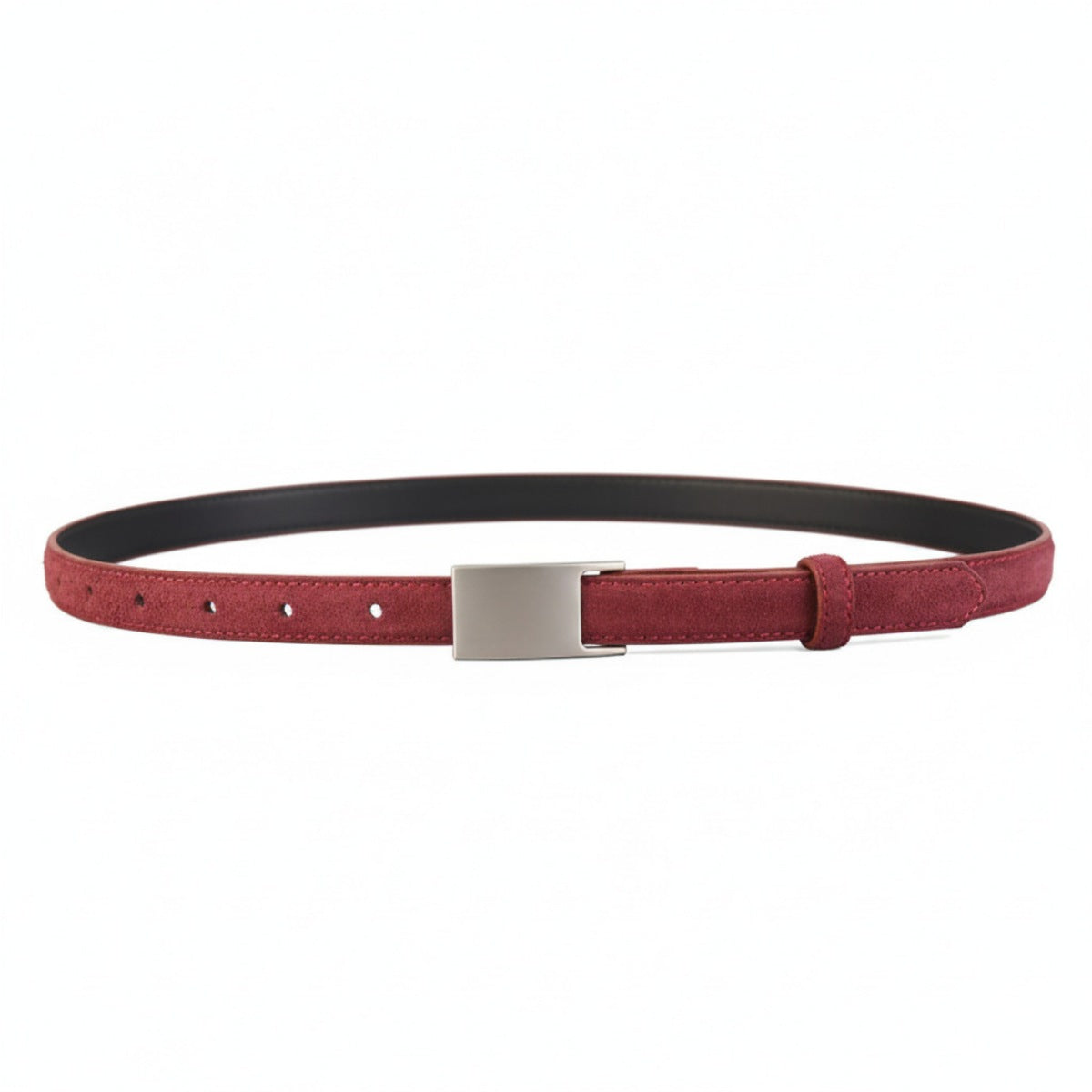 Silver Buckle Skinny Belt