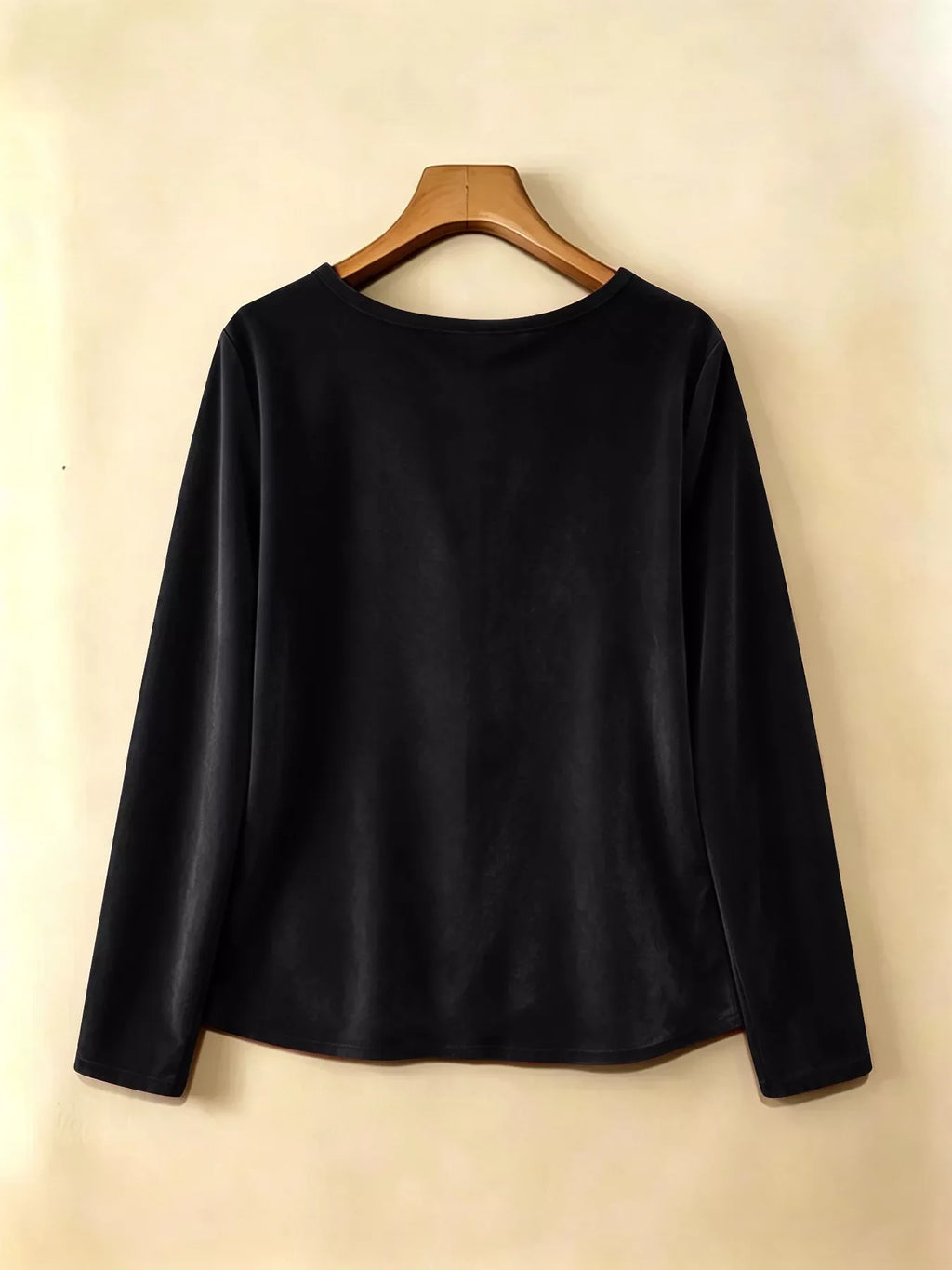 Velvet Long Sleeve Ruched Top