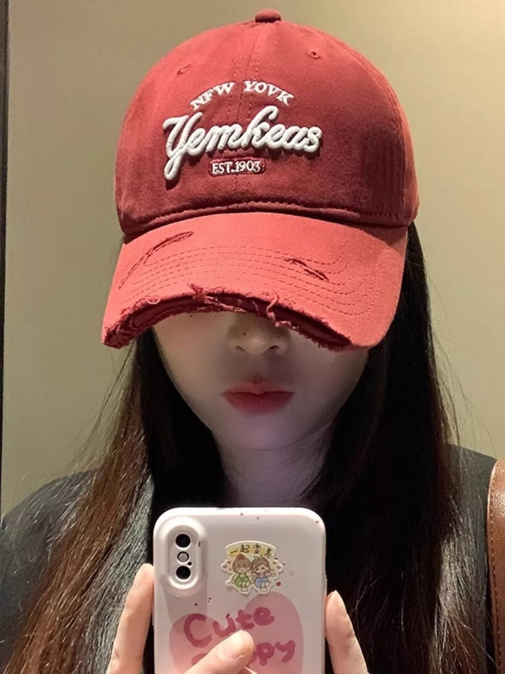 Distressed Embroidered Baseball Cap