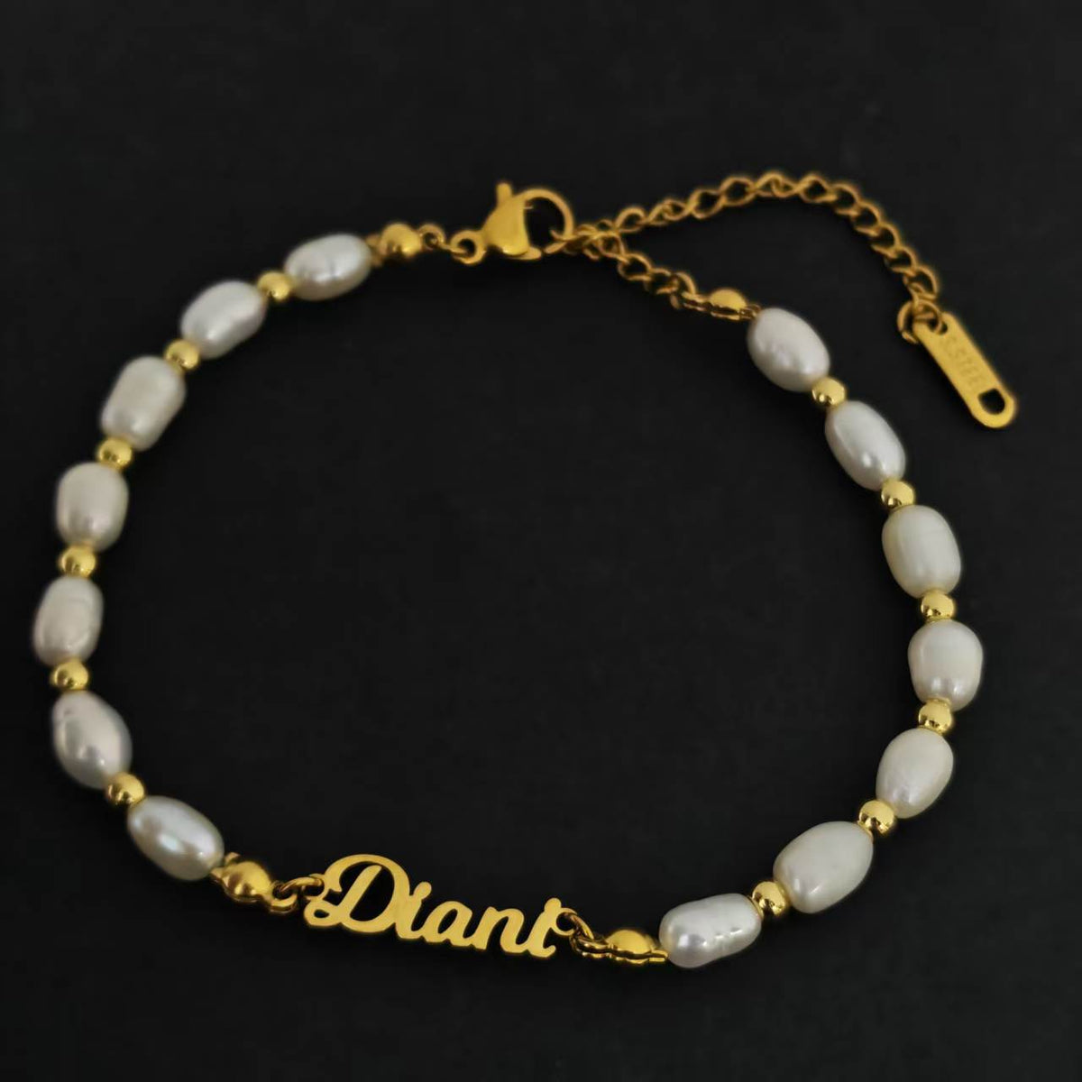 Personalized Name Freshwater Pearl Bead Bracelet