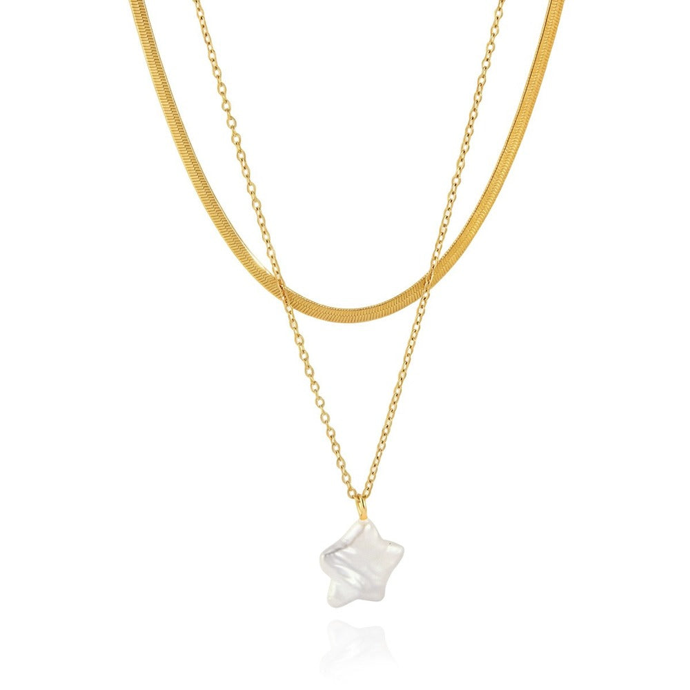 Star Pearl Pendant Necklace