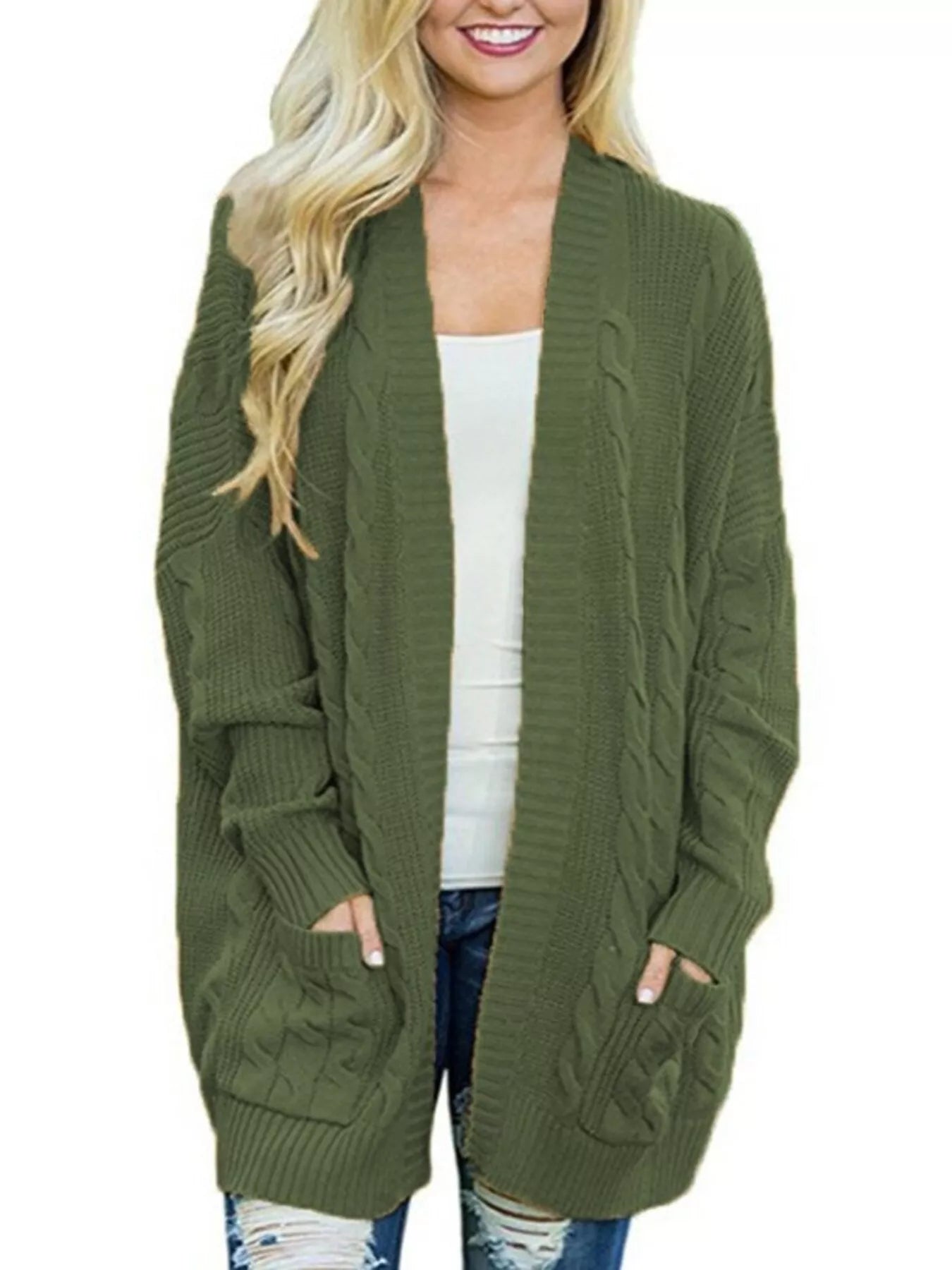 Chunky Knit Open Front Cardigan