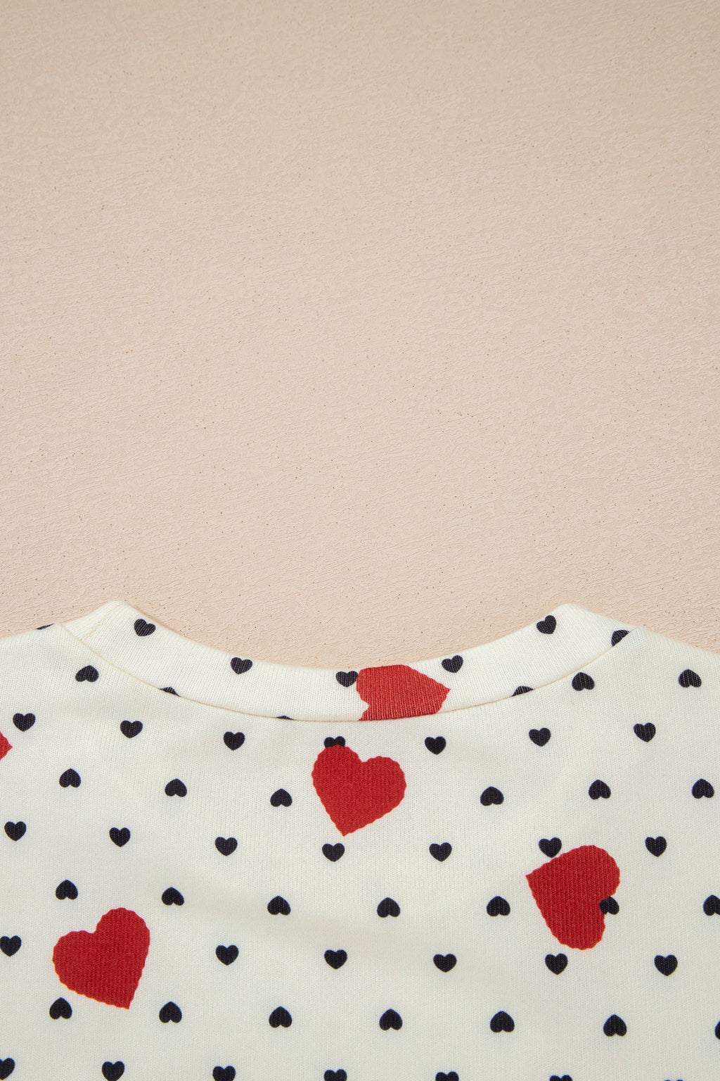 Beige Flower Heart Festive Valentine Blouse