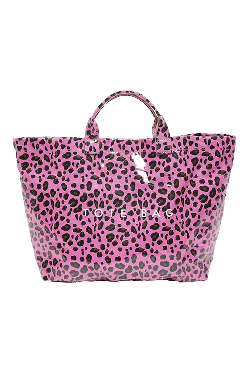 Rose Red Leopard PU Leather Water Proof Tote Bag