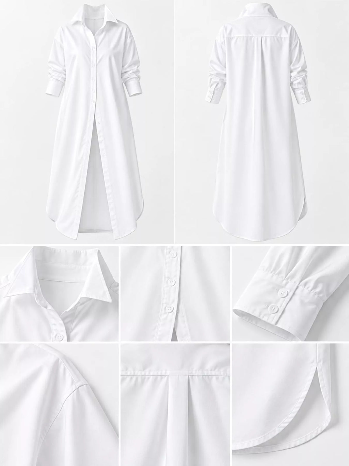 Plus Size Longline Button-Down Shirt