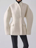 Wool-Blend Leg-of-Mutton Sleeves Outerwear