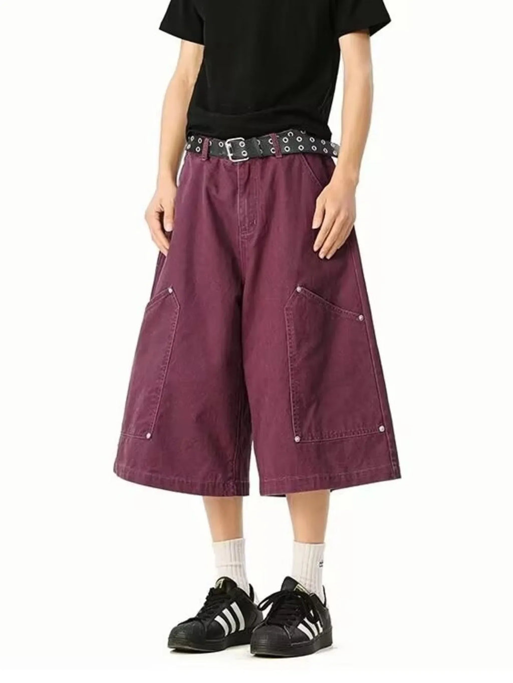 Men's Full Size Wide Leg Cropped Shorts Plus Size