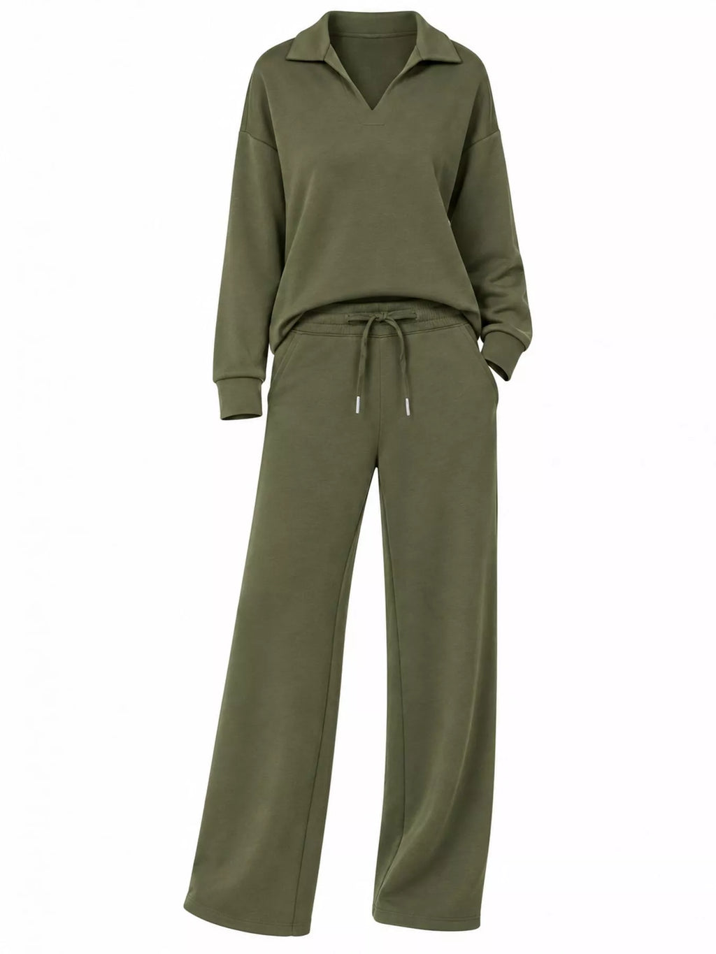 Dropped Shoulder Top and Pants Set