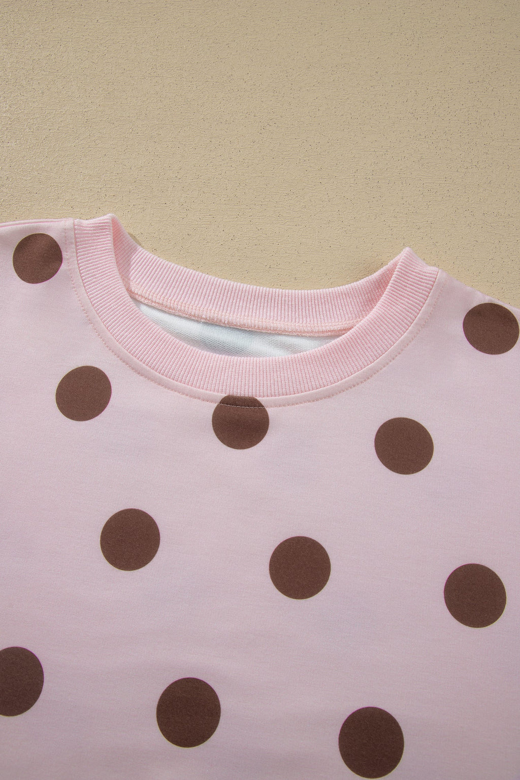 Pink Polka Dot Two Piece Set Long Sleeve Casual Skirt Set