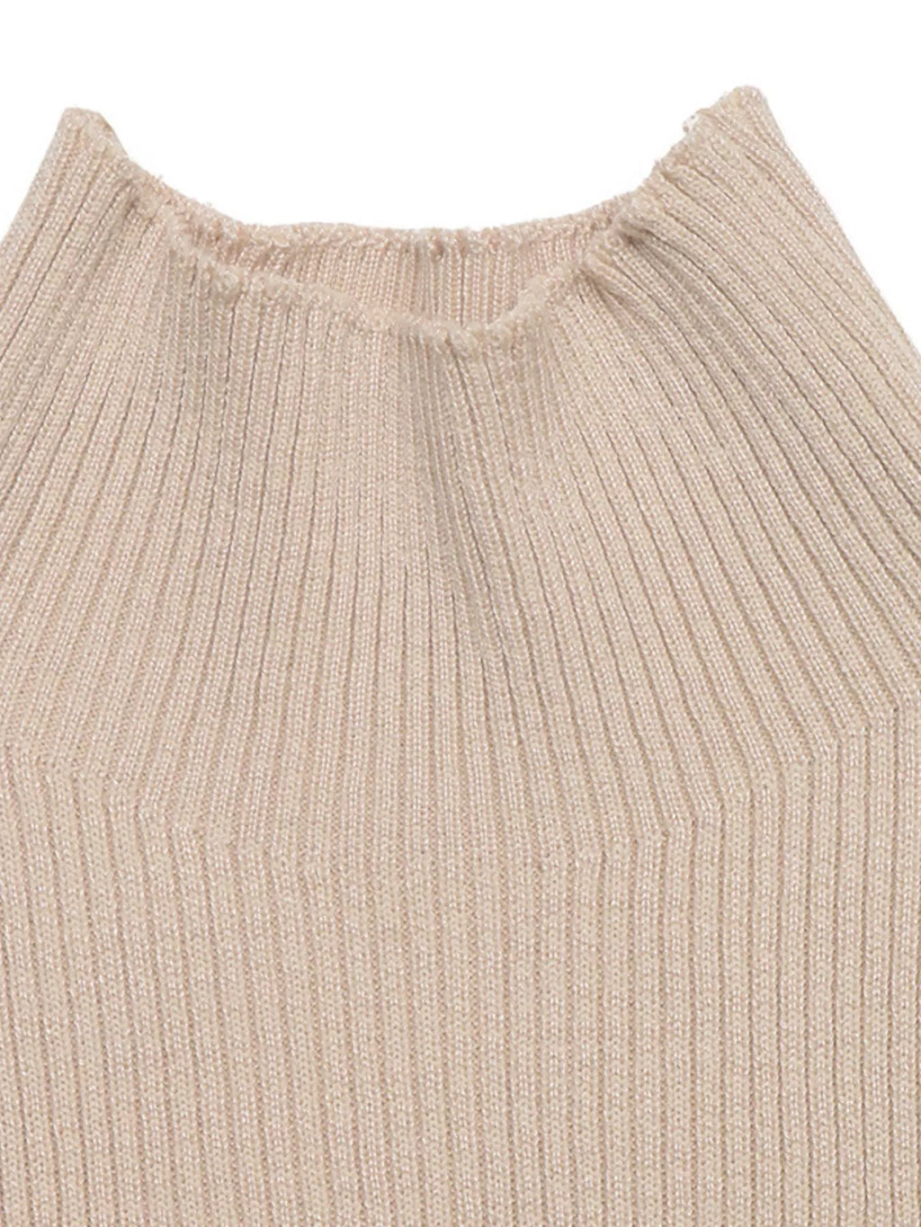 Ribbed Mock Neck Flare Sleeve Sweater Dress