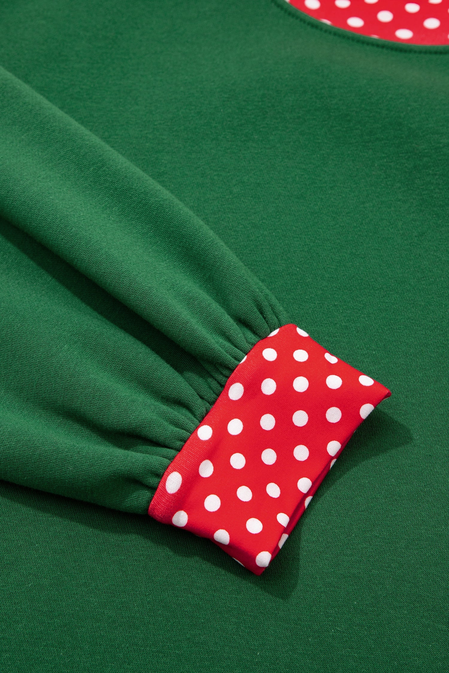 Orange Polka Dot Patchwork Round Neck Plus Size Sweatshirt