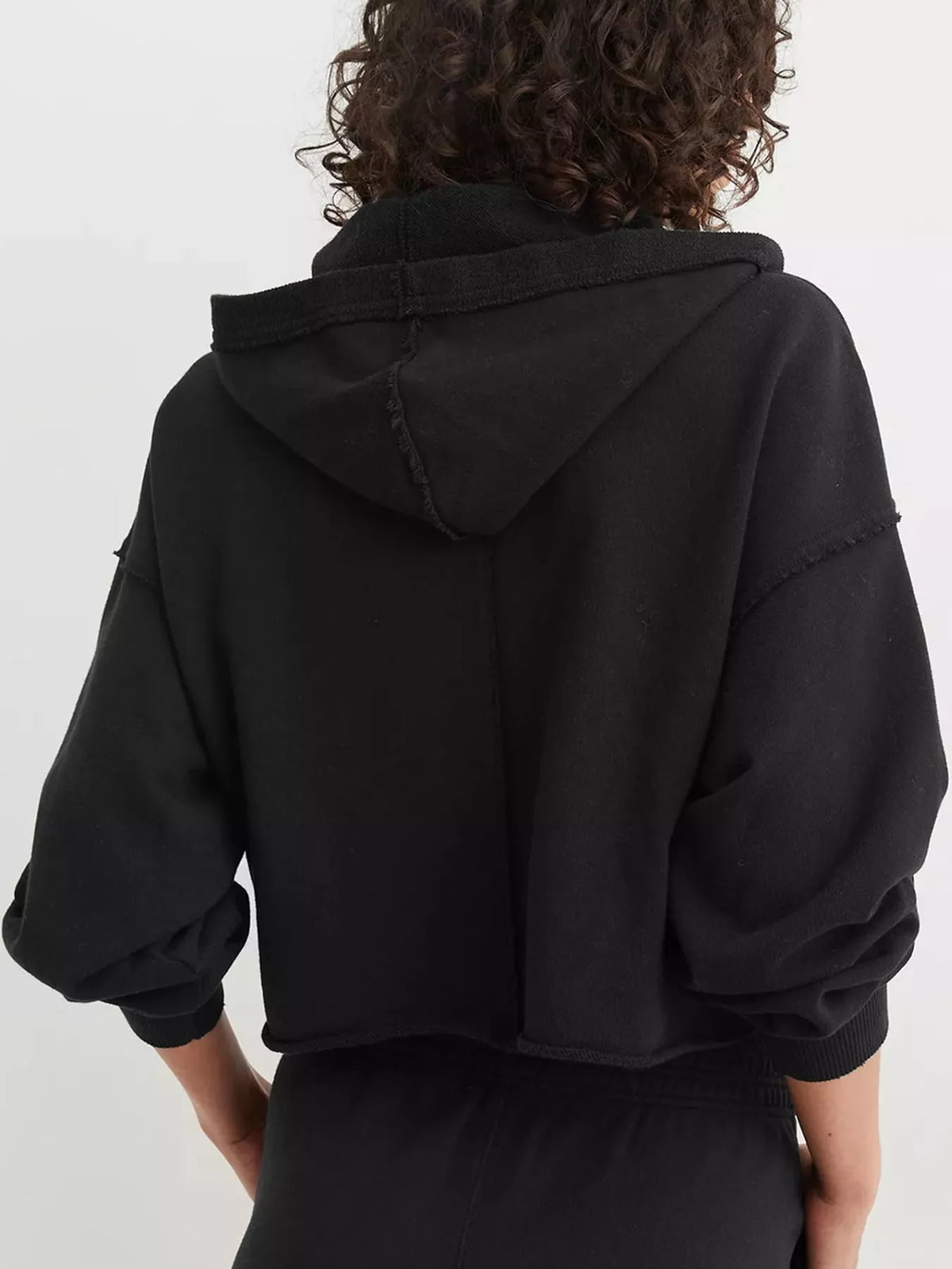 Dropped Shoulder Cropped Hoodie