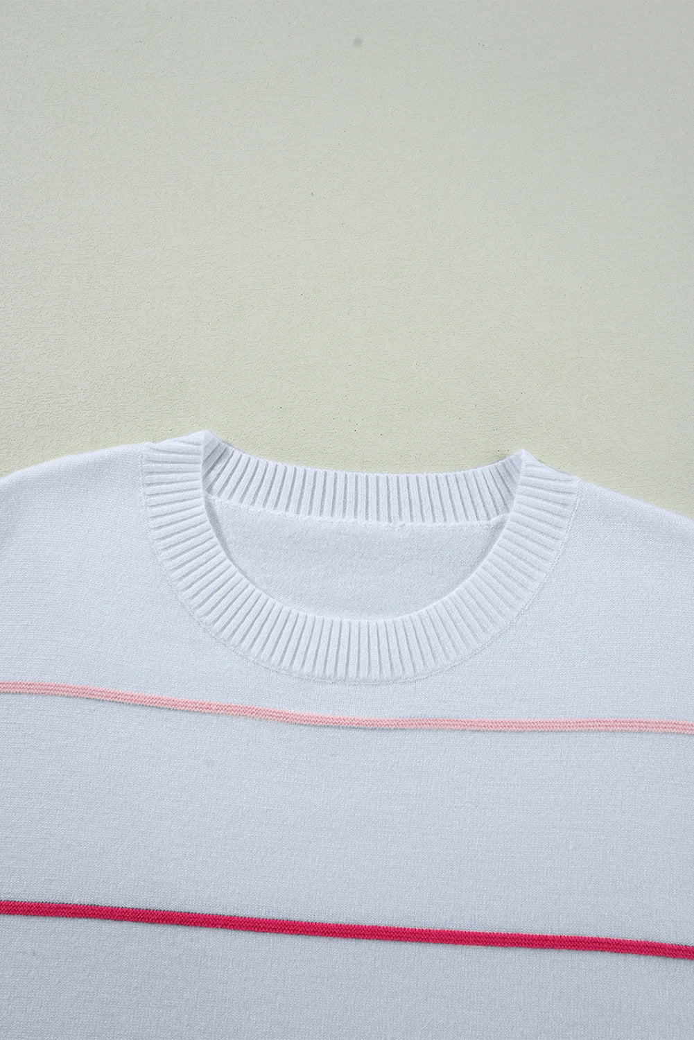 Colorblock Stripe 3/4 Sleeve Drop Shoulder Sweater