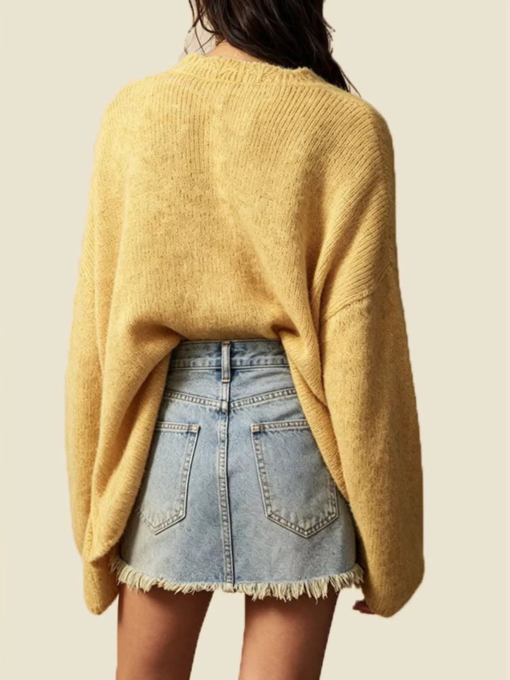 V-Neck Button-Down Knit Cardigan