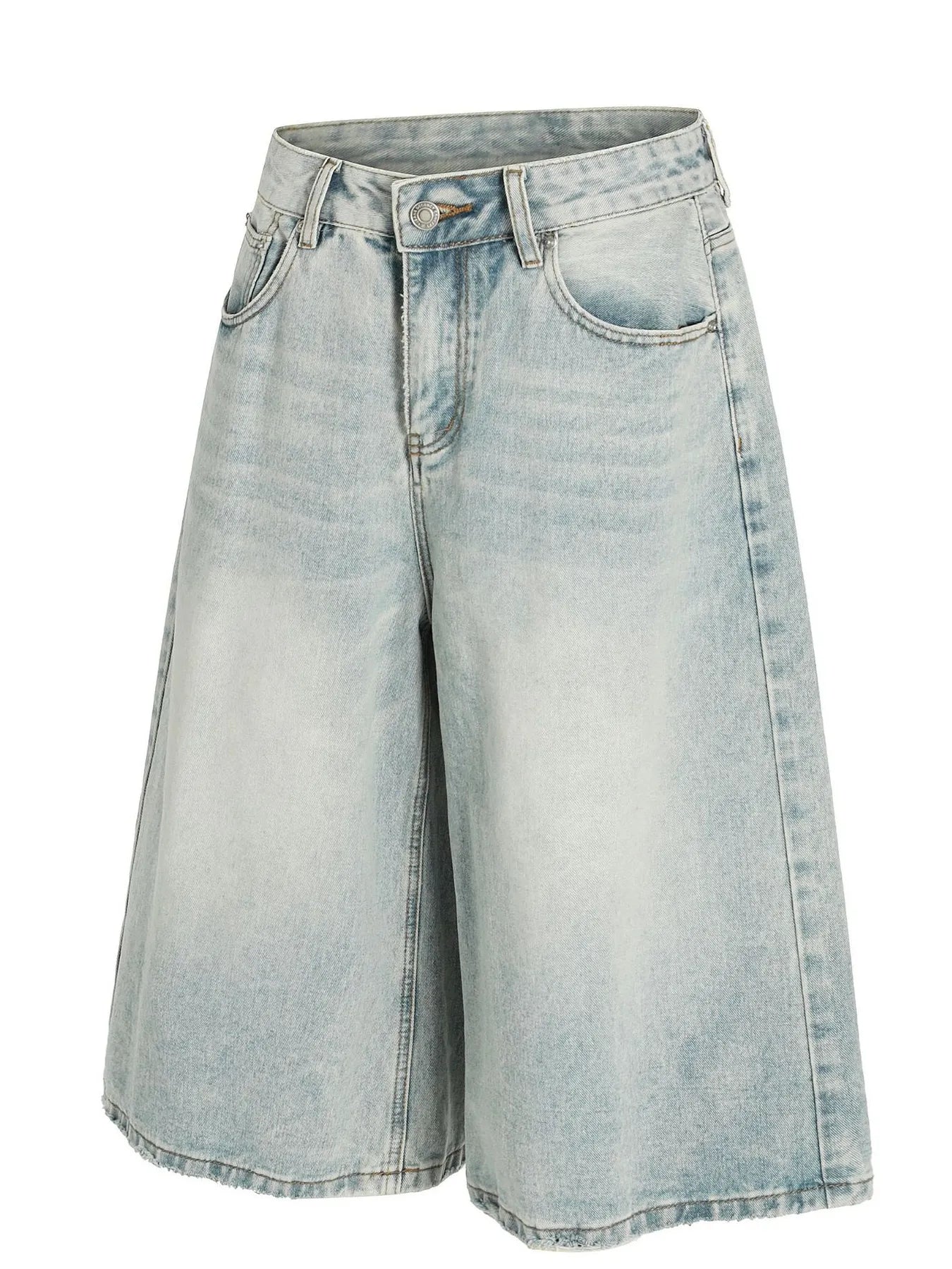 Men's Wash Wide Leg Denim Shorts