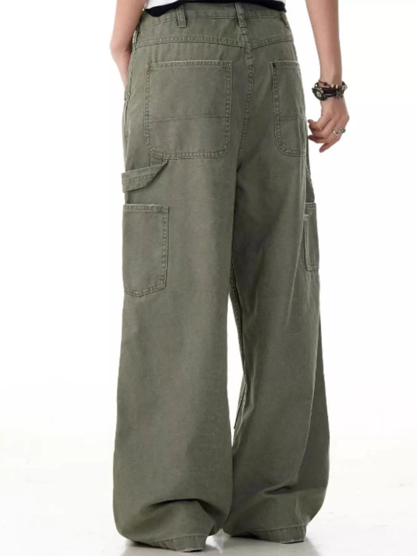 Men's Distressed Wide-Leg Carpenter Pants