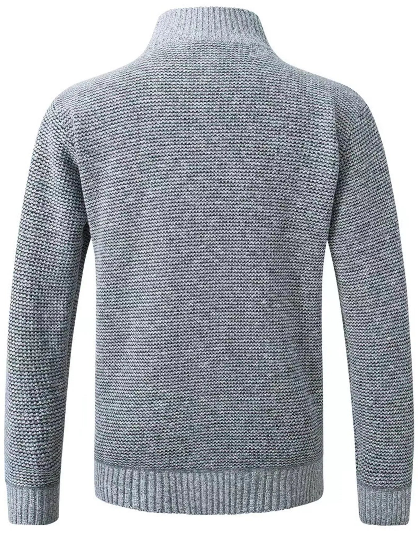 Men's Plus Size Quilted Panel Zip-Up Sweater Cardigan
