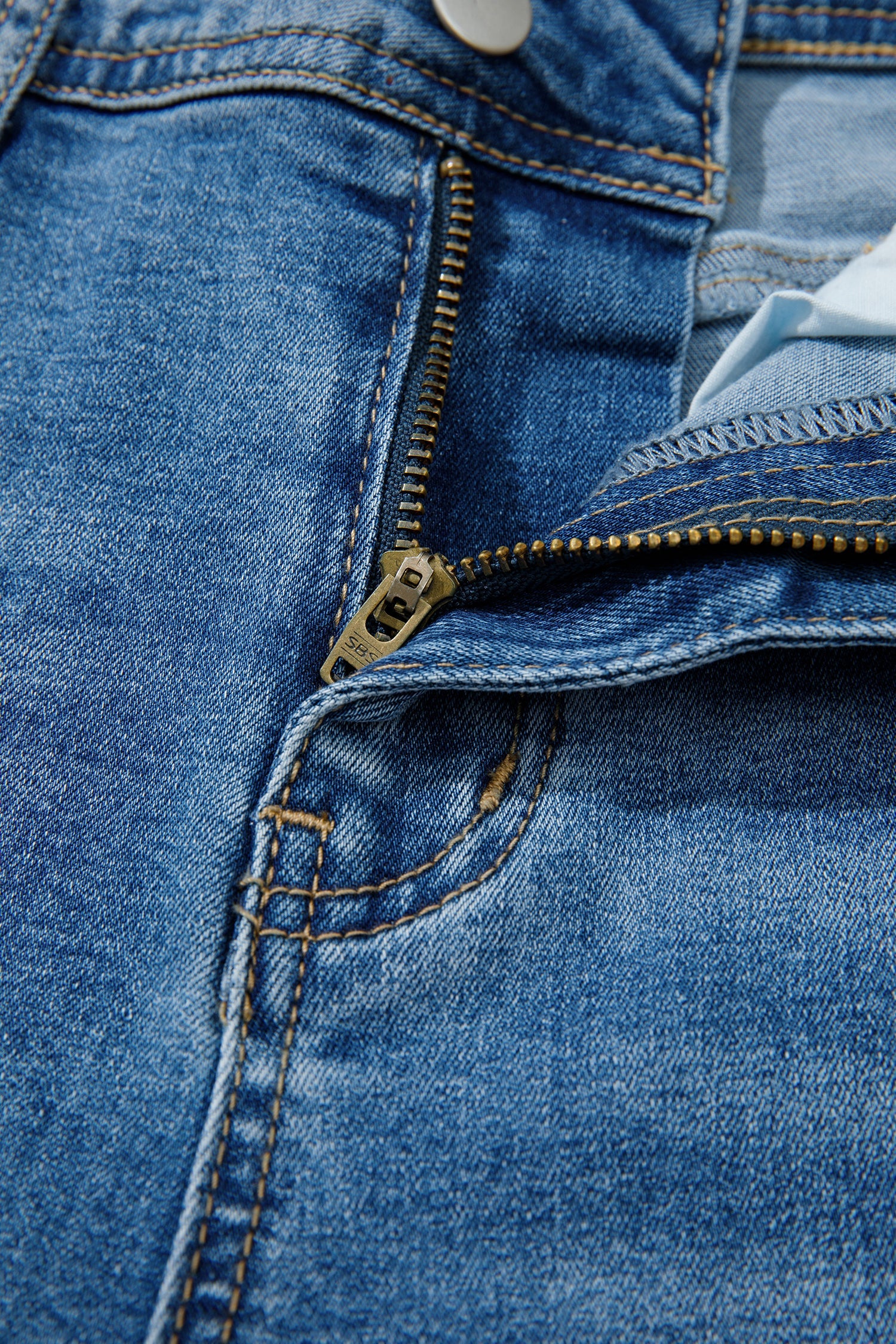 Myosotis Acid Washed Straight Leg Full Length Casual Jeans