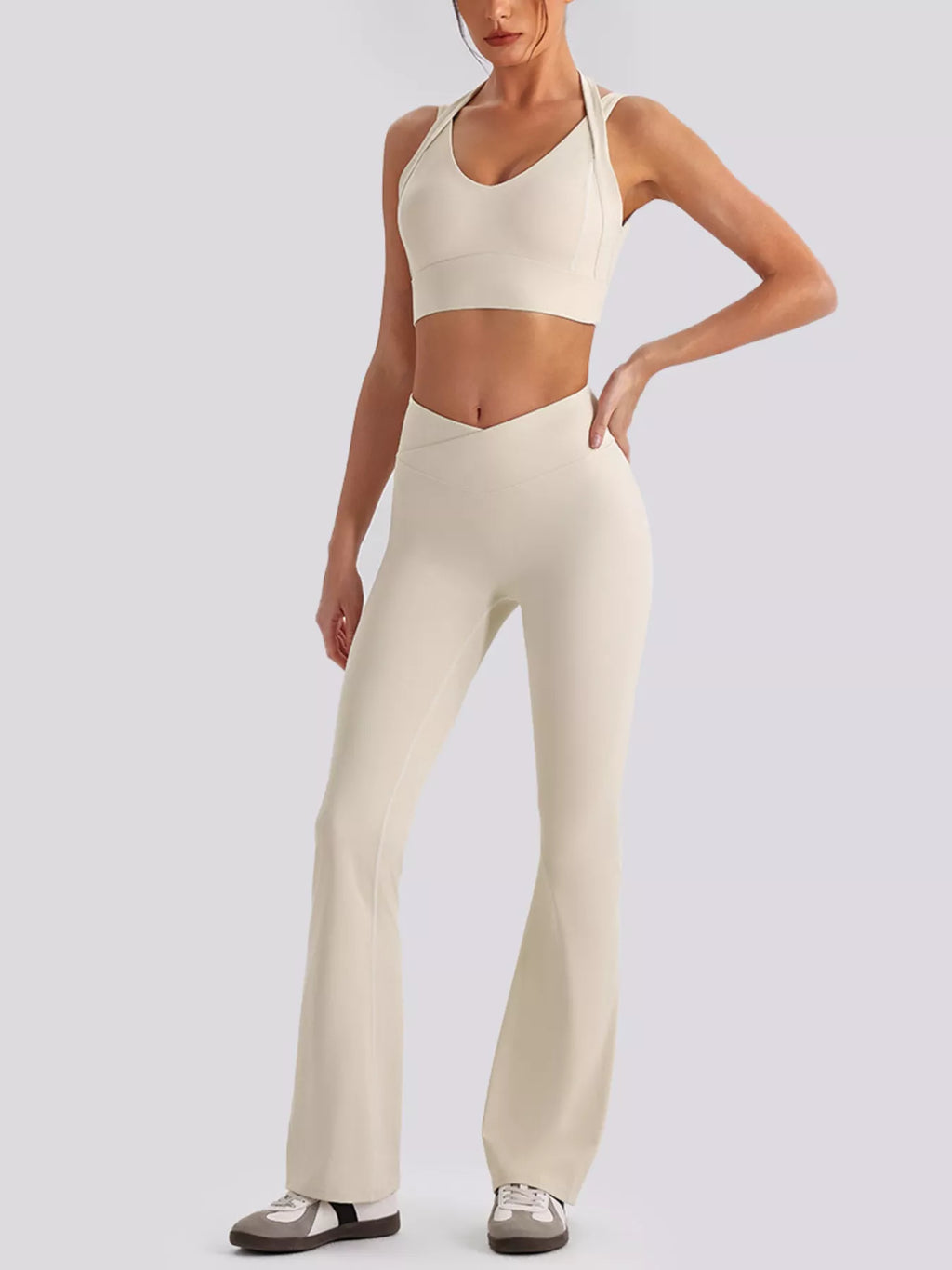 Seamless Criss-Cross V-Neck Tank and Leggings Active Set