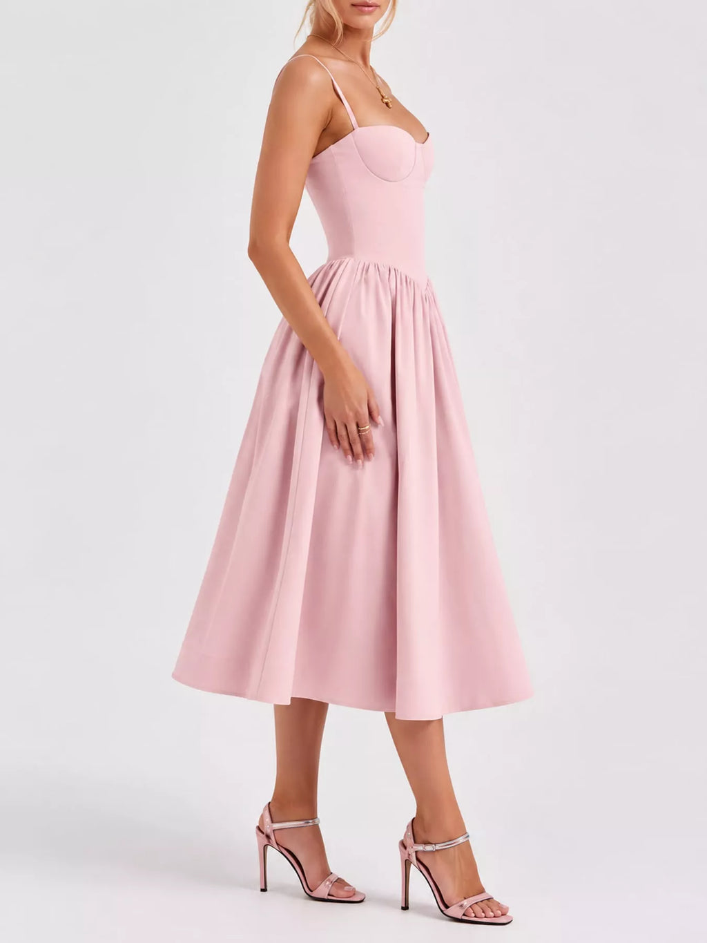 Sweetheart Neck Midi Cami Dress