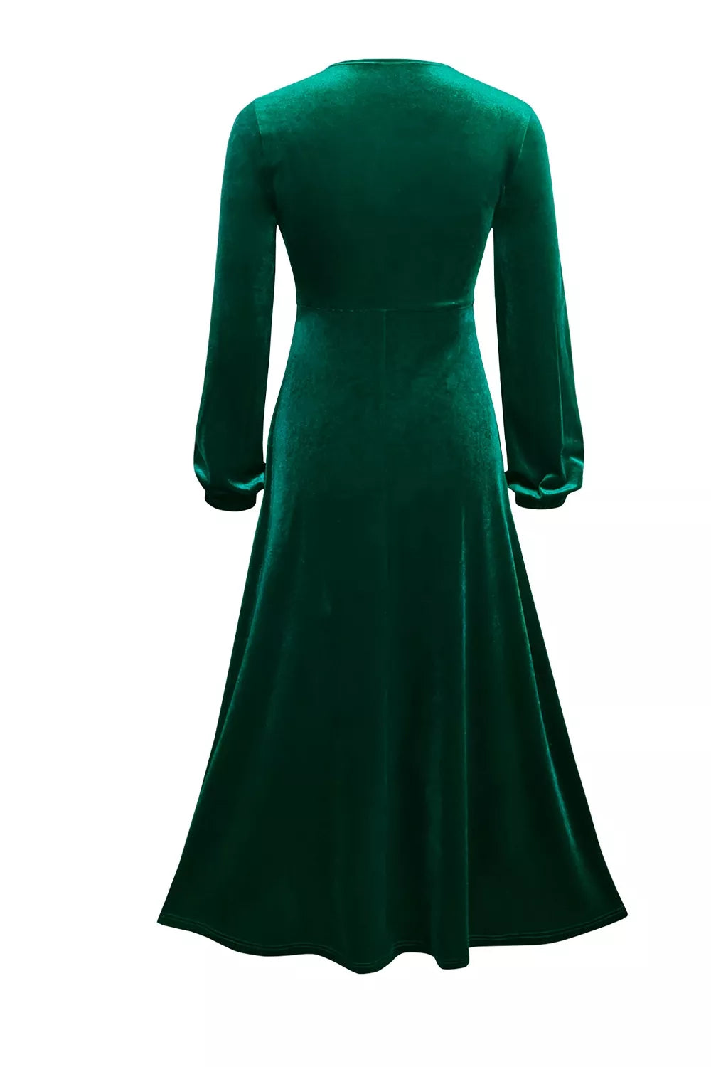 Velvet Balloon Sleeve Maxi Dress