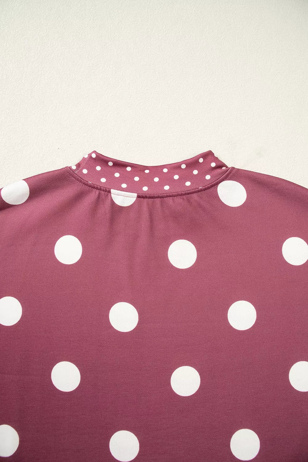 Polka Dot Print Contrast Detail Oversized Tunic Sweatshirt