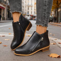 Size Zipper Block Heels Boots