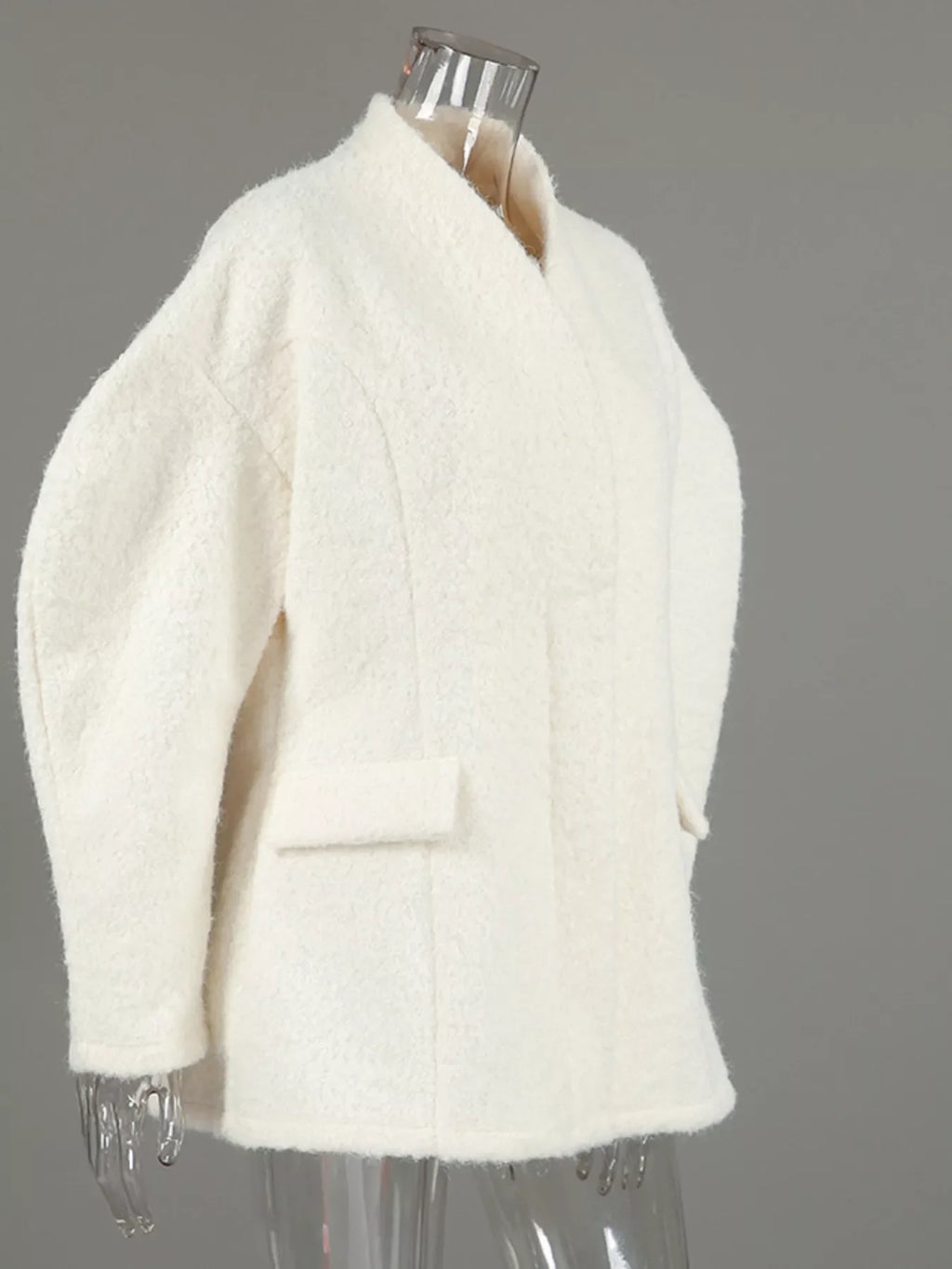 Wool-Blend Leg-of-Mutton Sleeves Outerwear