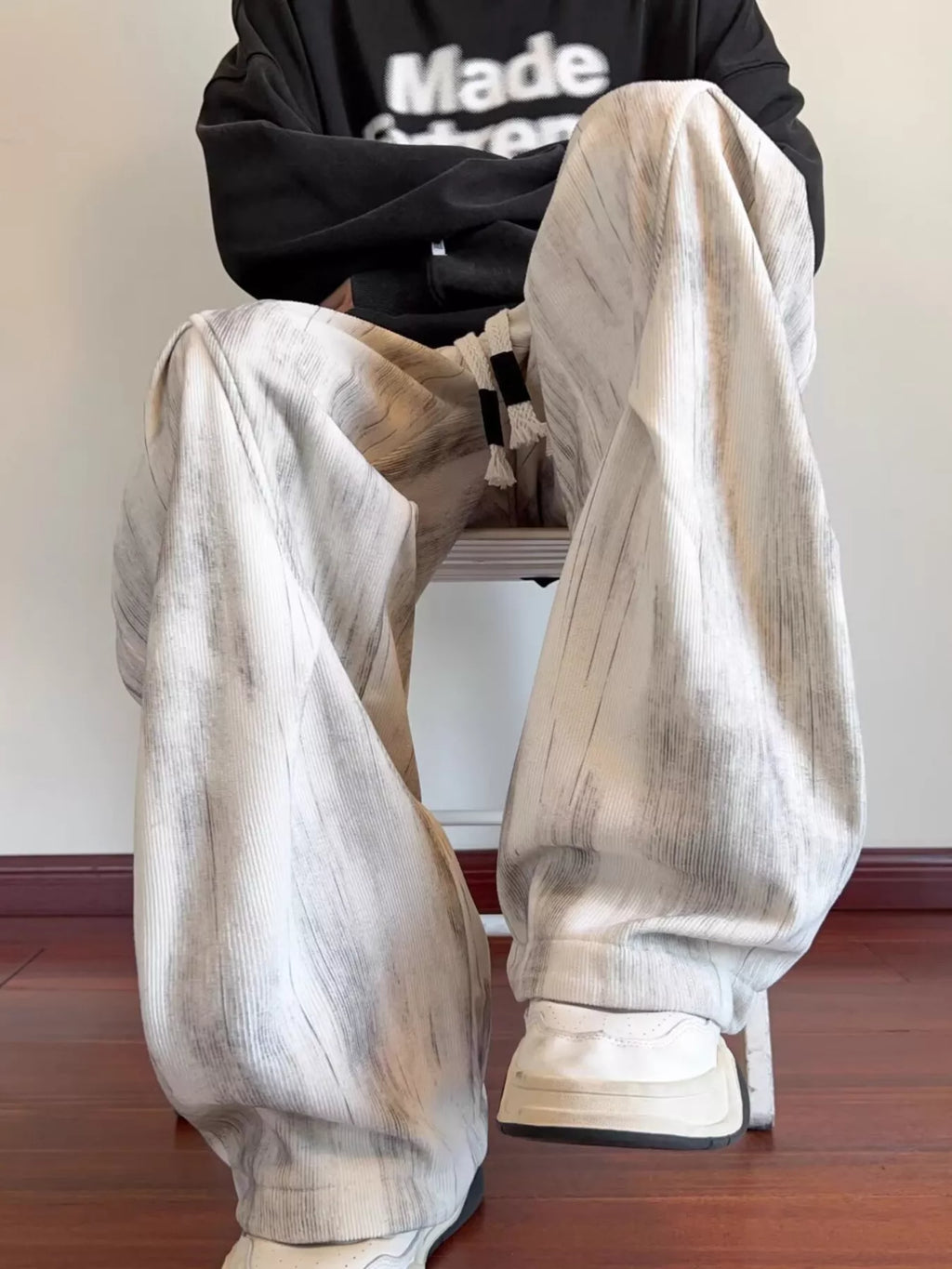 Men's Plus Size Vintage Wash Wide Leg Cargo Pants