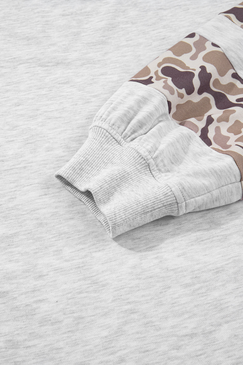 Plus Size Camo Patchwork Asymmetric Sleeve Hoodie