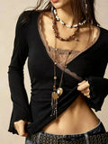 Lace Detail Long Sleeve T-Shirt