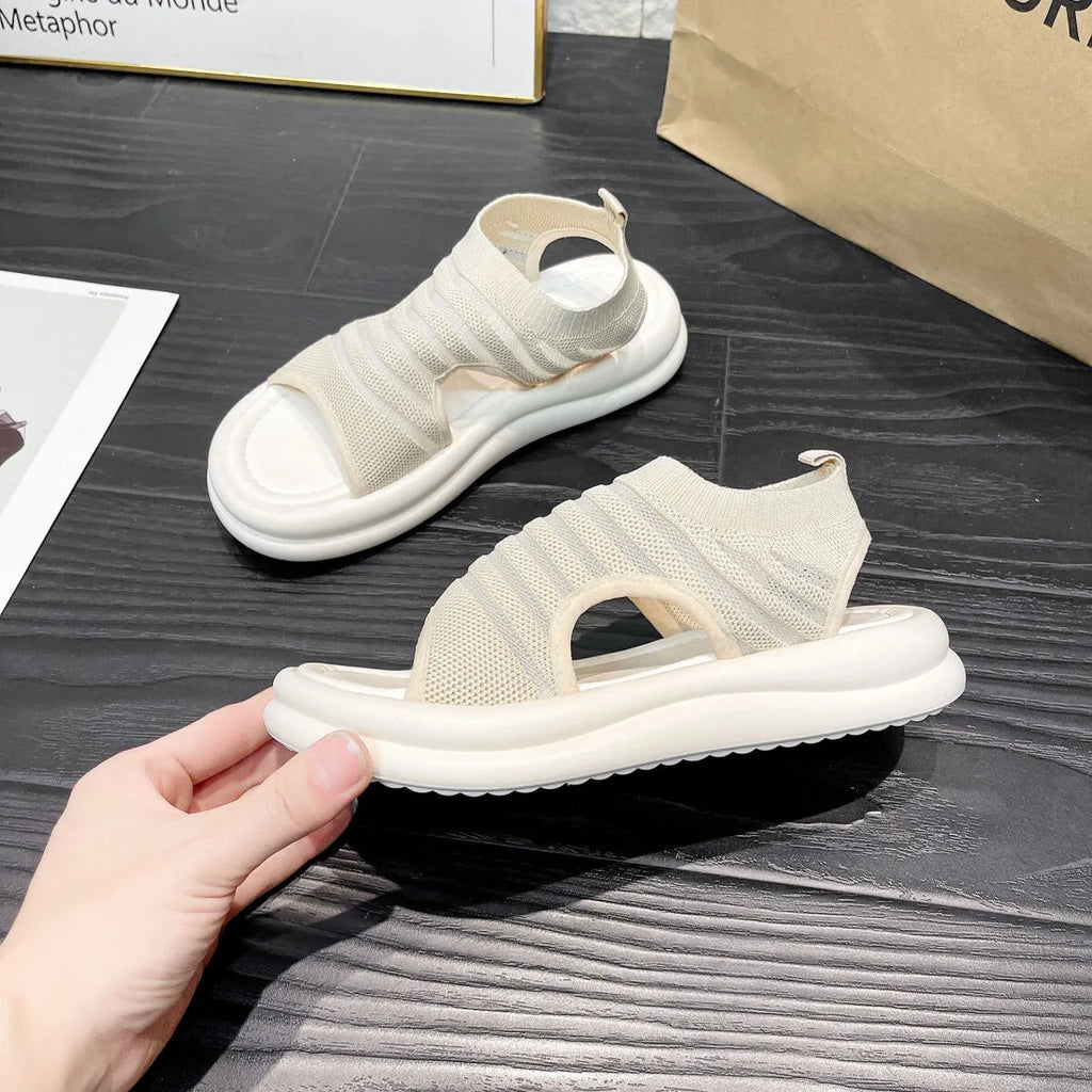 Cutout Mesh Sandals