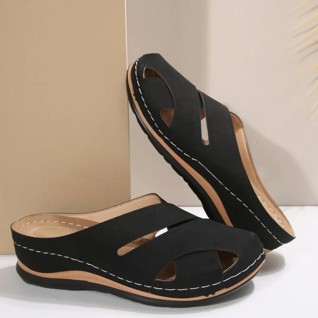Round Toe Wedge Sandals