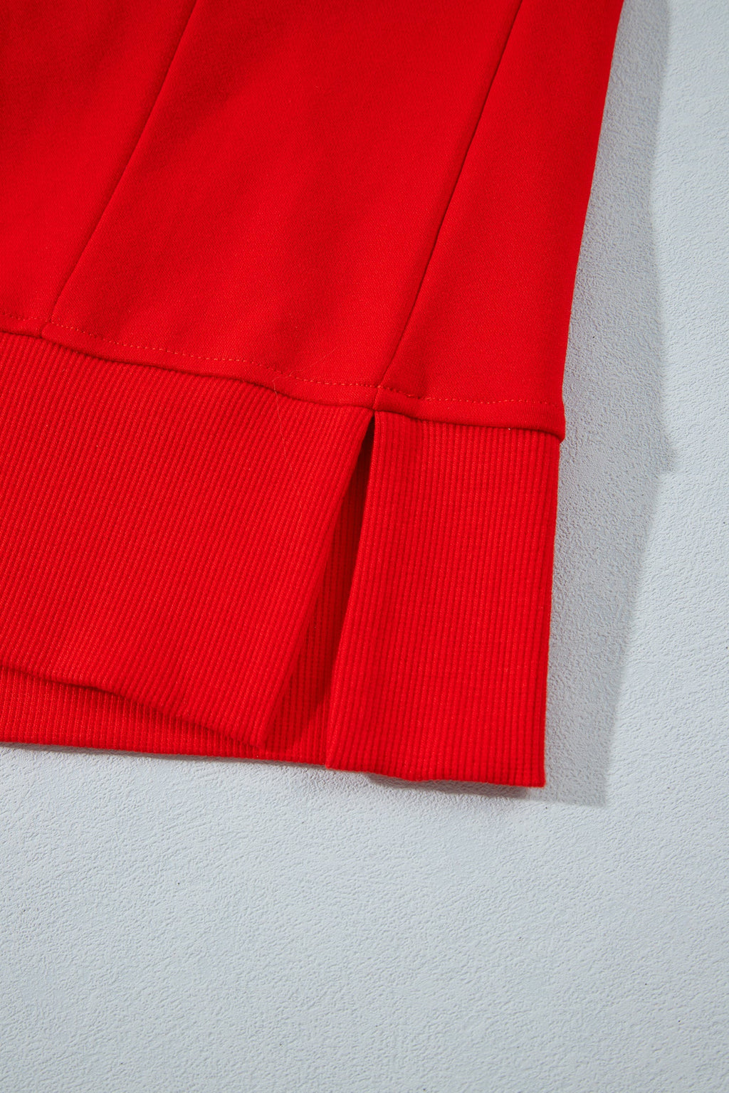 Fiery Red Patch Embroidery Star Colorblock Plus Size Sweatshirt