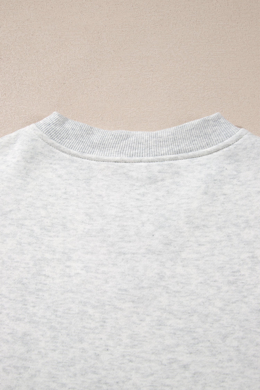 Light Grey High Neck Ribbed Cuff Hem Sweatshirt