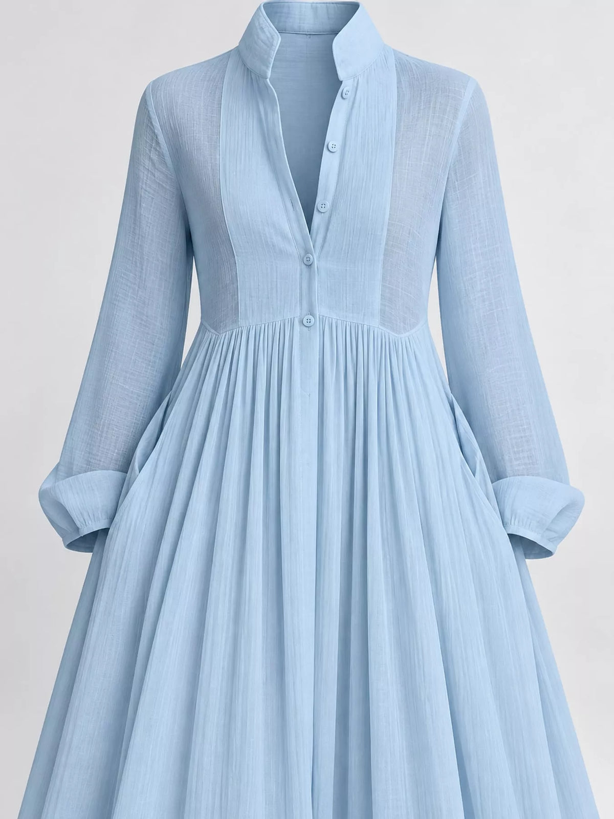 Full Size Long-Sleeve Button Front Maxi Dress Plus Size