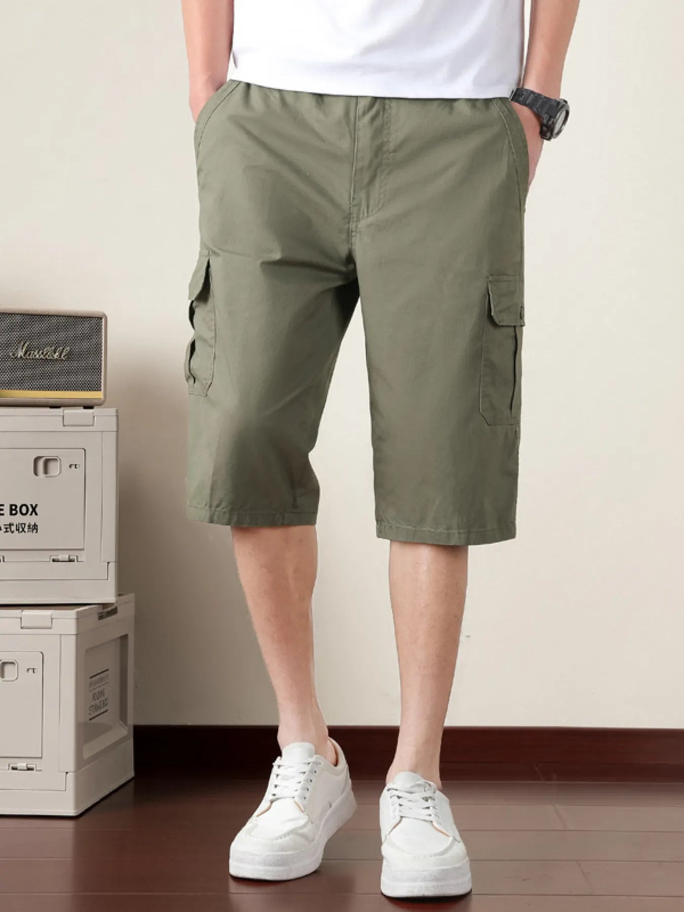 Men's Plus Size Cargo Shorts with Pockets