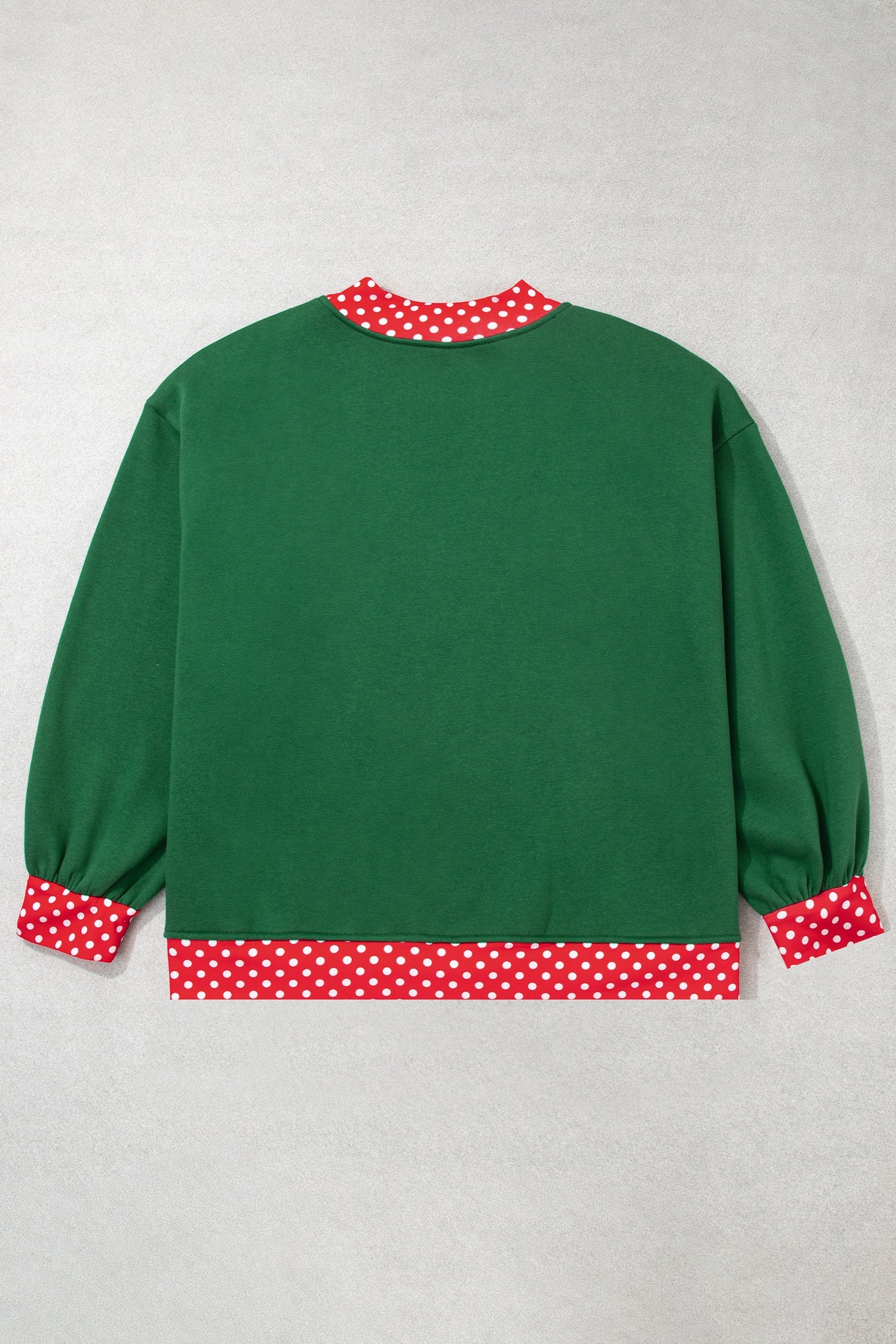 Orange Polka Dot Patchwork Round Neck Plus Size Sweatshirt