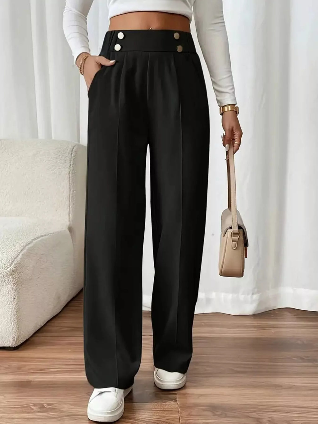 Full Size High-Waisted Wide-Leg Pants Plus Size